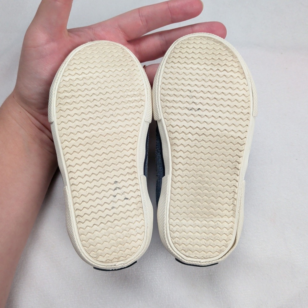 Sperry Striper II Ltt Retro Jr Blue Denim Fabric Sneakers Toddler 7M STL261099 - Picture 7 of 11